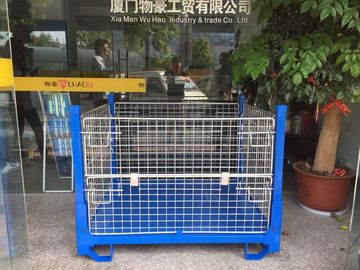 Welded Blue Wire Container Storage Cages Sturdy Wire Mesh Stillage